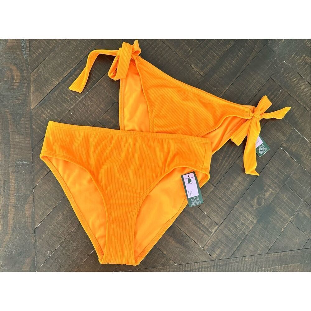 Wild Fable Orange Ribbed Set of Bikini Bottoms Size X 14-16 New